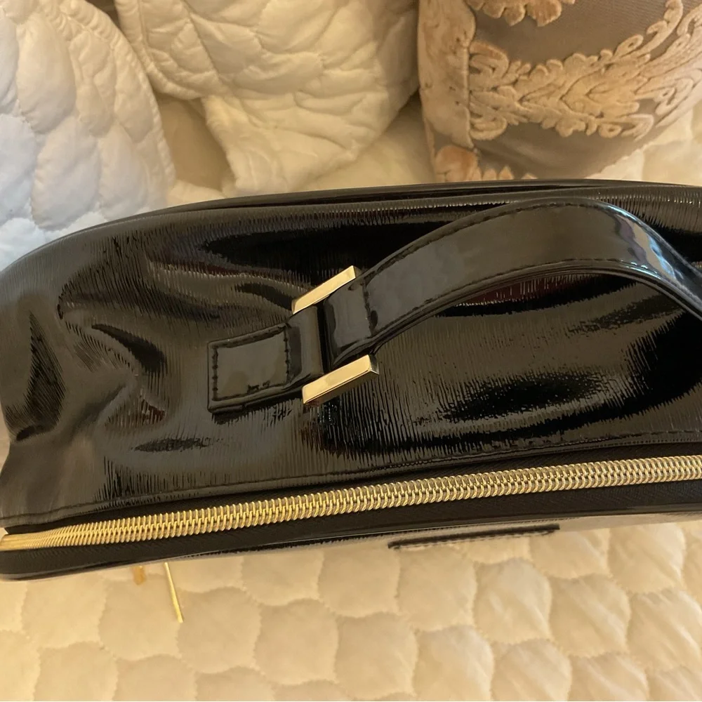 Lancôme Black Patent Cosmetic/ Travel Case